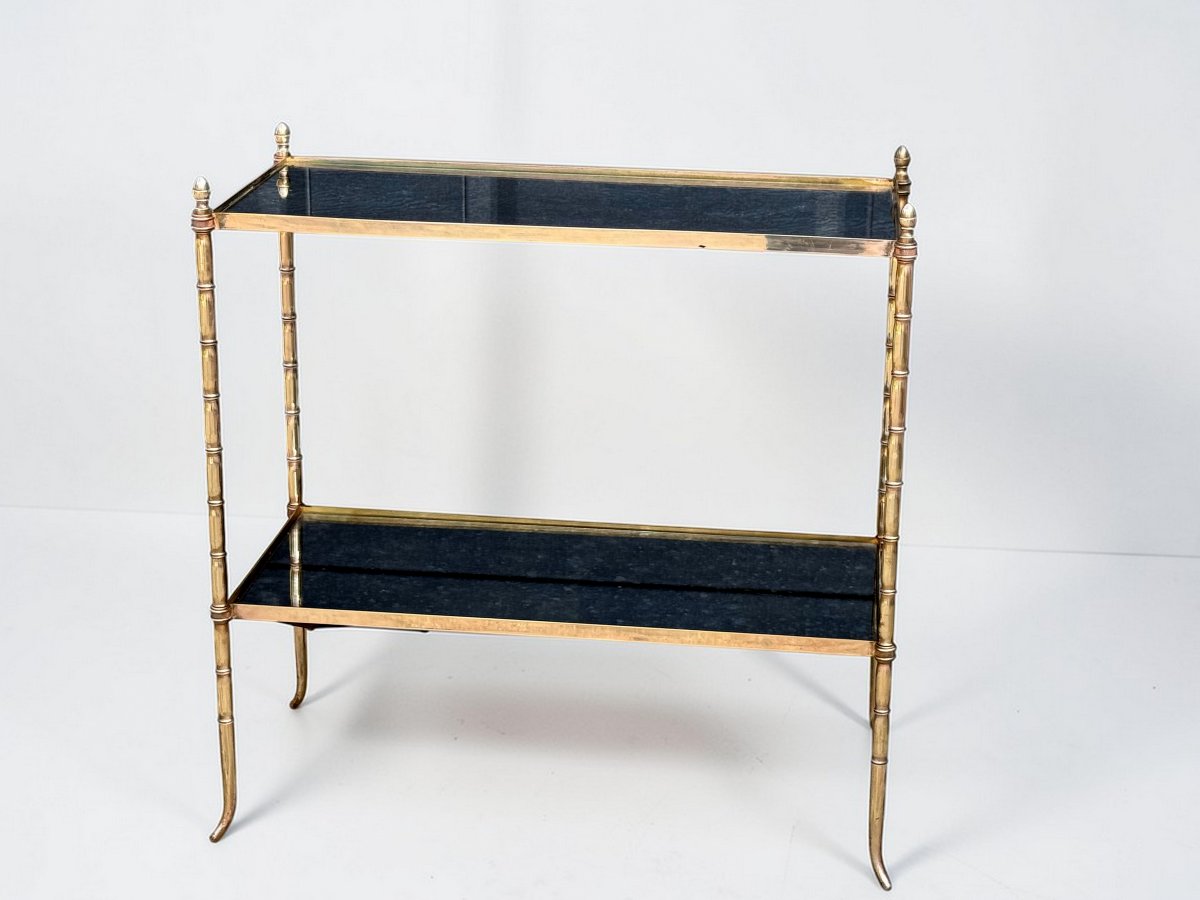 Table / Side Table / From The 1970s By Maison Bagues En Bronze Et Verre-photo-3