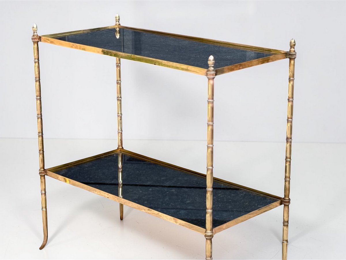 Table / Side Table / From The 1970s By Maison Bagues En Bronze Et Verre-photo-4