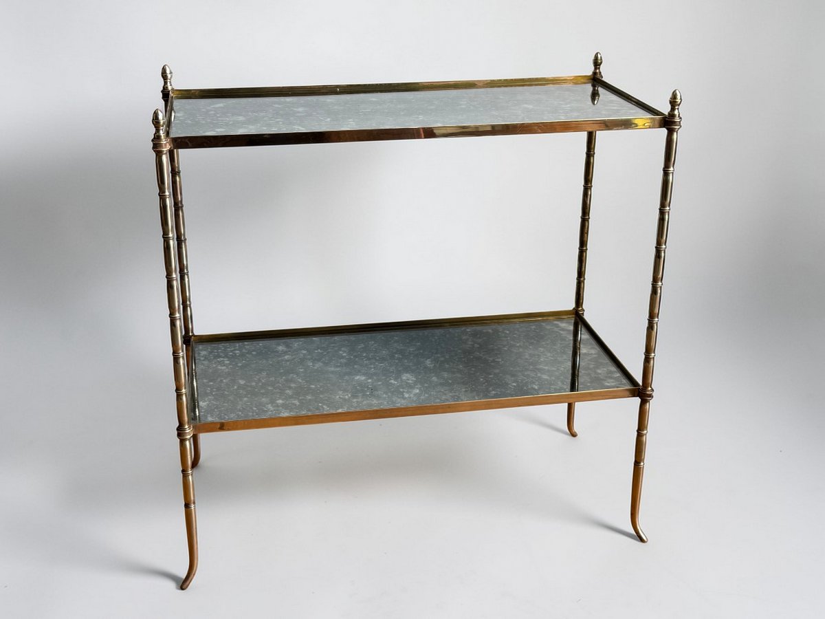 Table / Side Table / From The 1970s By Maison Bagues En Bronze Et Verre-photo-5
