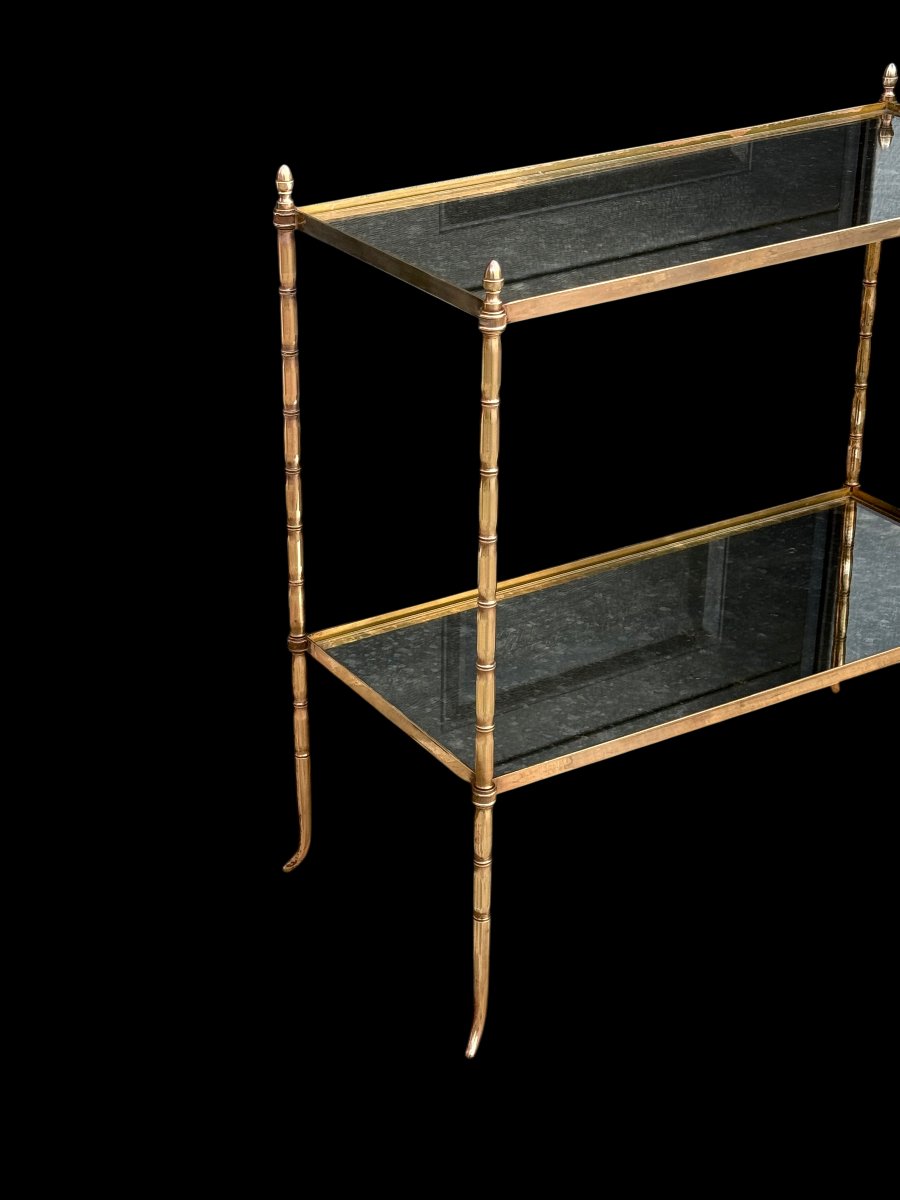 Table / Side Table / From The 1970s By Maison Bagues En Bronze Et Verre-photo-6