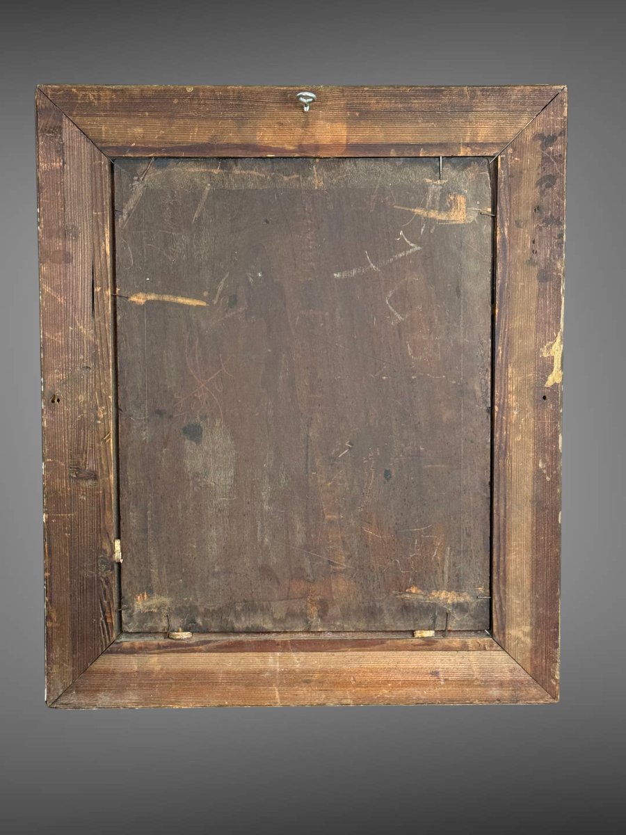 Painting / Oil On Panel From The 19th Century Depicting A Napoleonic Rider-photo-5