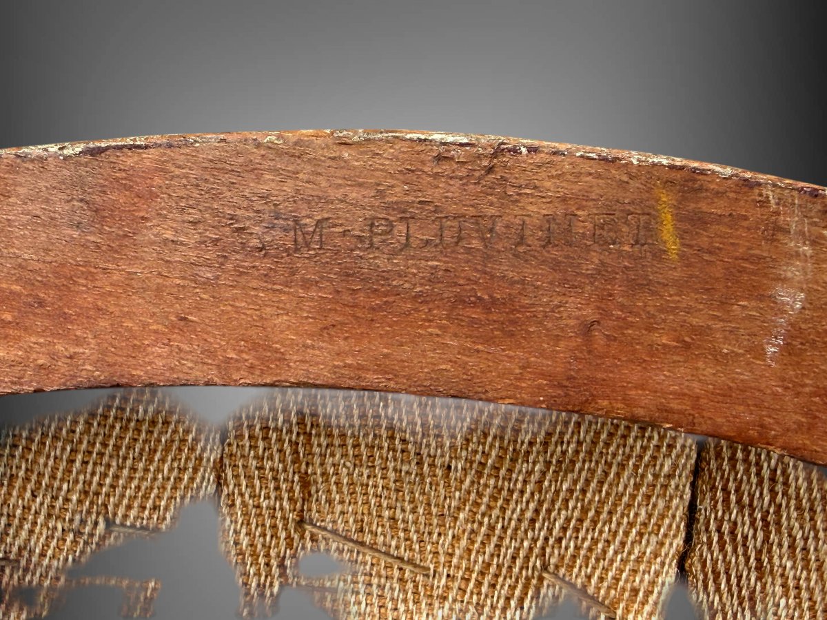 Pair Of Armchairs Bergeres ( 1+1 ) Period Louis XVI Stamped P . Pluvinet-photo-7