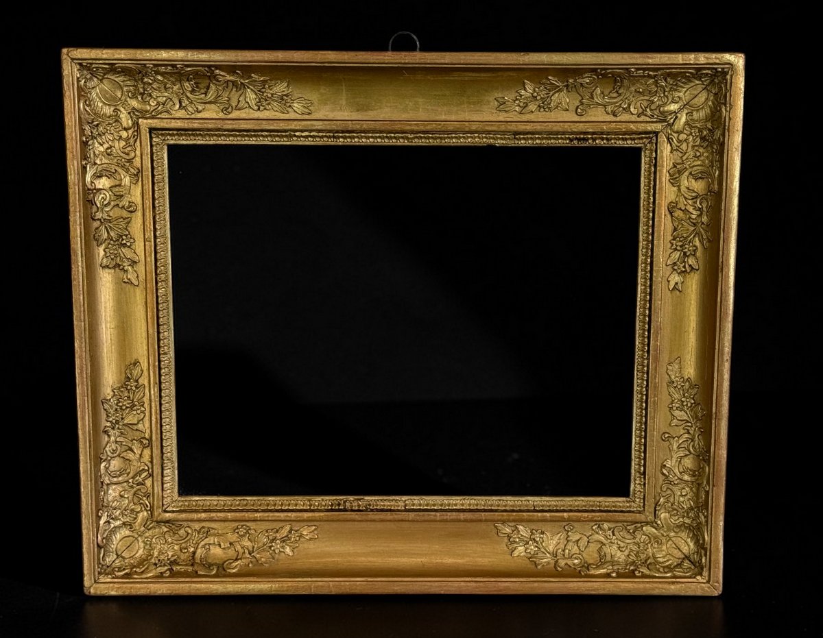 19th Century Epoque Frame In Gilded Wood /stuc For Painting 27.5 Cm X 21.5 Cm-photo-2