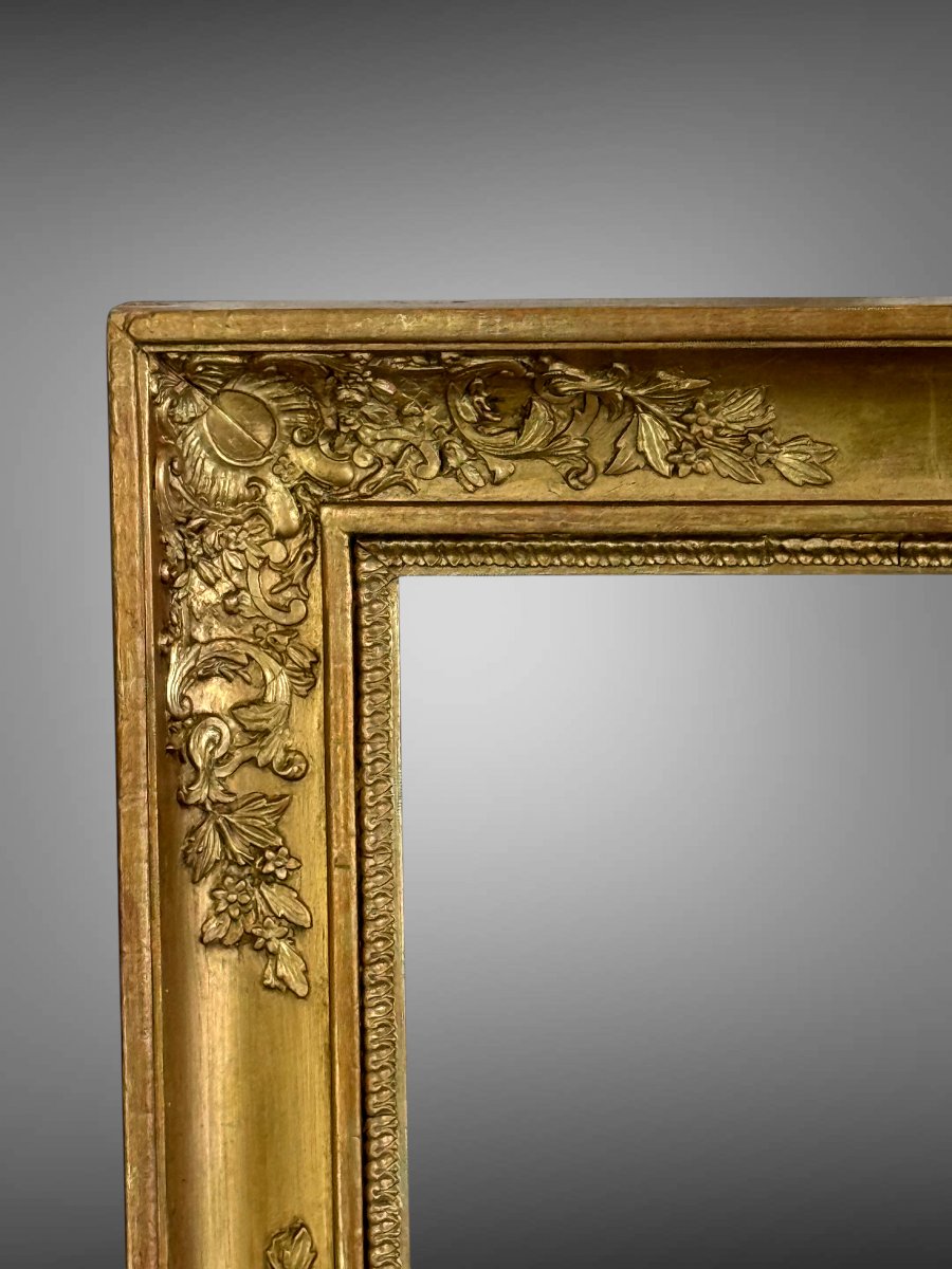 19th Century Epoque Frame In Gilded Wood /stuc For Painting 27.5 Cm X 21.5 Cm-photo-1