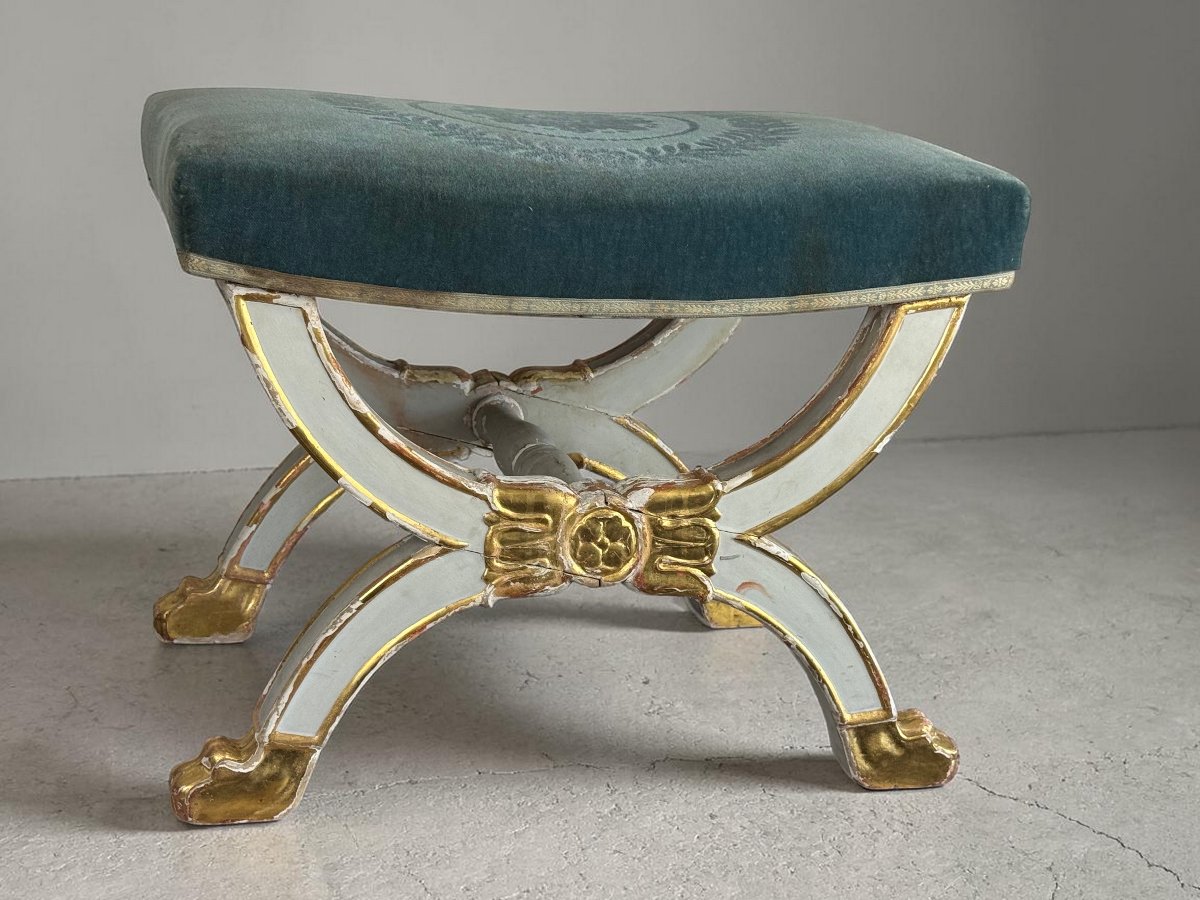 Tabouret Curule Debut XIXe Estampillé -photo-2