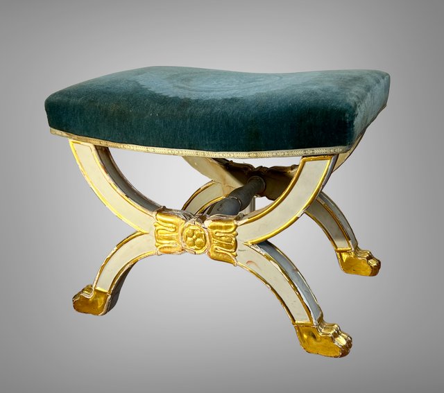 Tabouret Curule Debut XIXe Estampillé -photo-8