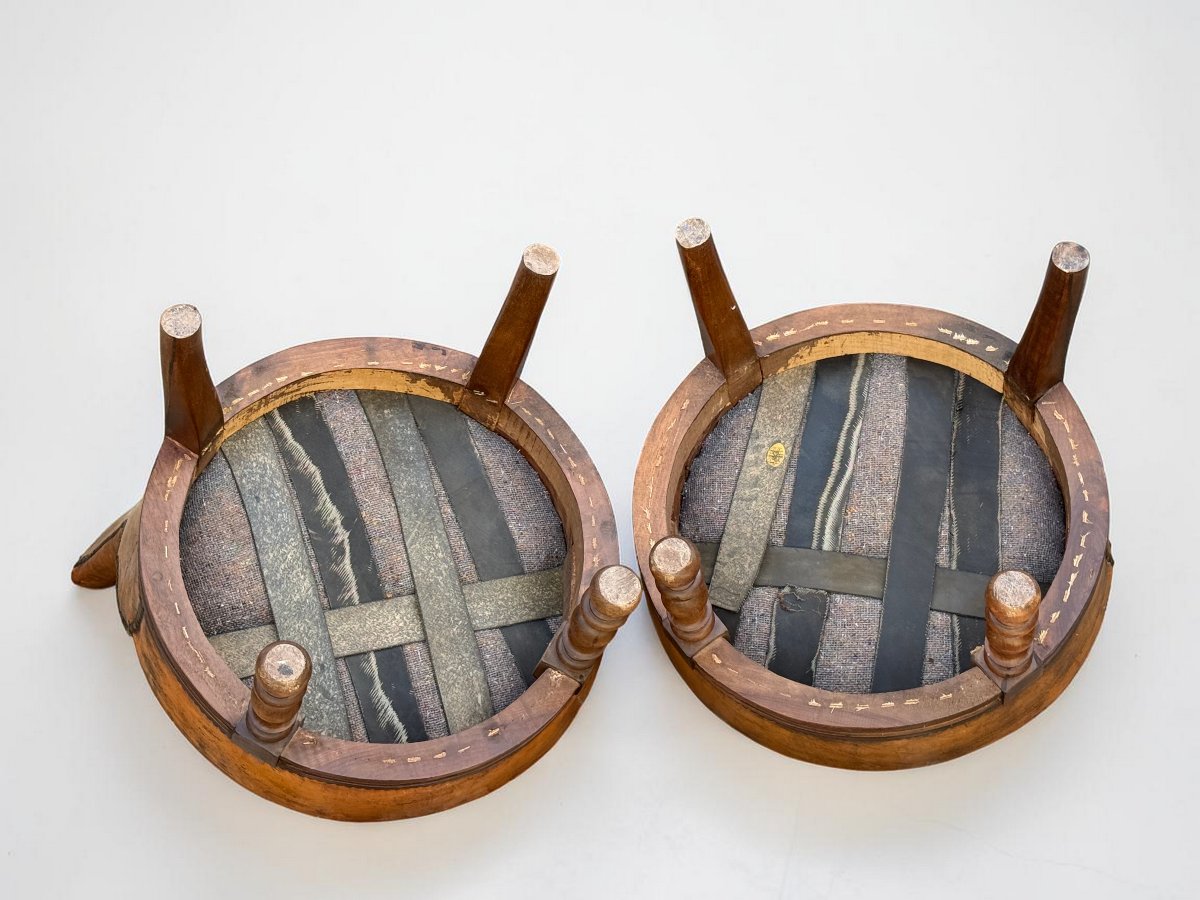 PAIRE DE CHAISES DE LECTURE DE STYLE VICTORIEN EN CUIR VÉRITABLE DES ANNÉES 60-photo-1