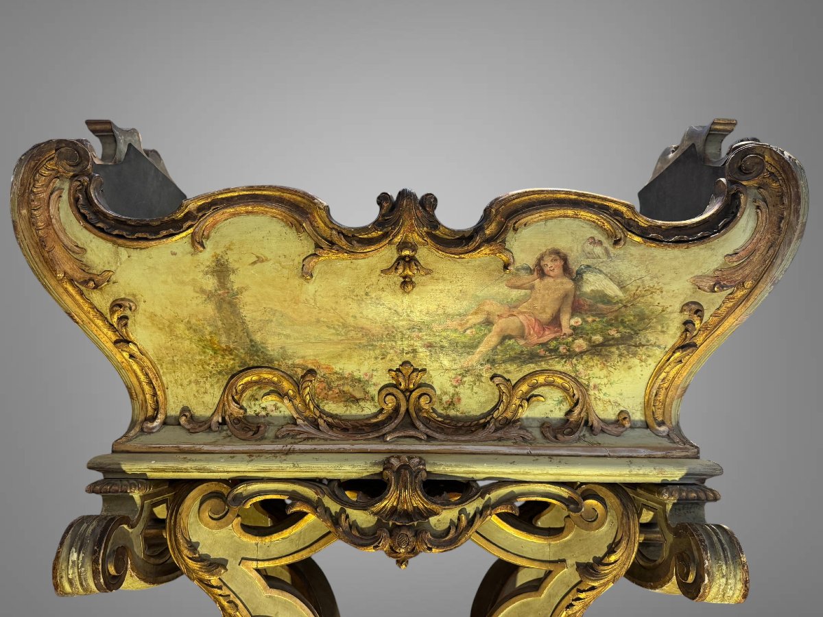 Large Painted Wooden Gardenboard In The Form Of A Berceau From The 18th Century Louis XV Period-photo-6