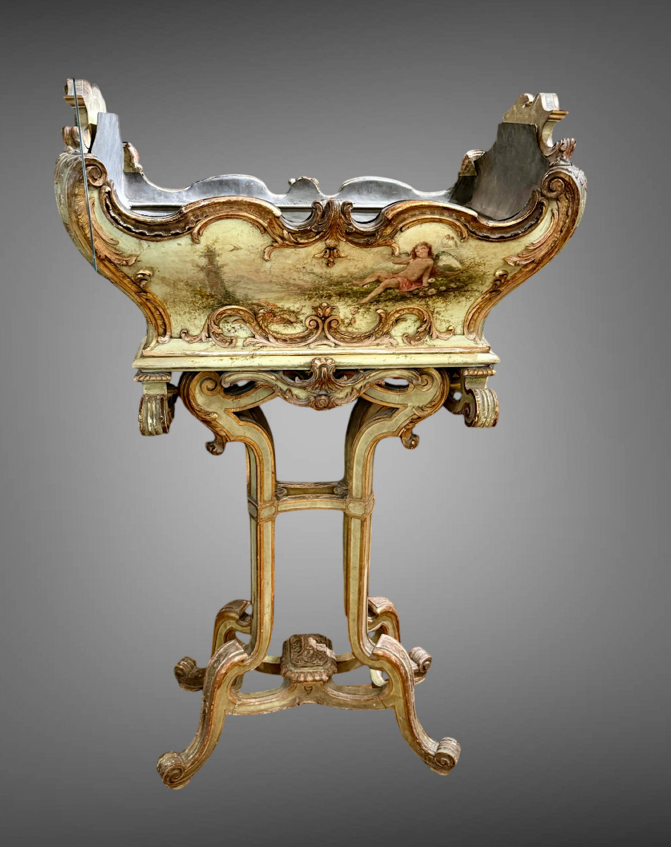 Large Painted Wooden Gardenboard In The Form Of A Berceau From The 18th Century Louis XV Period