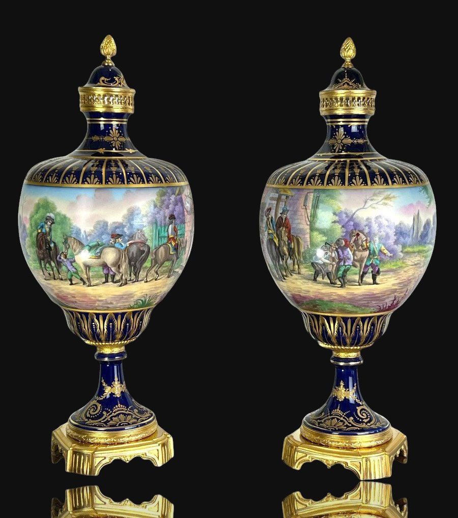 Large Pair Of Sèvres Porcelain Vases -photo-4