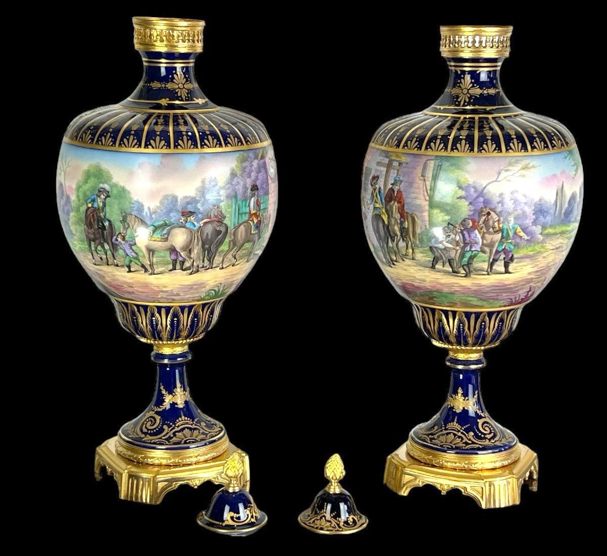 Large Pair Of Sèvres Porcelain Vases -photo-1