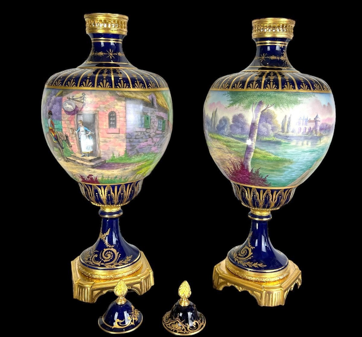 Large Pair Of Sèvres Porcelain Vases -photo-7