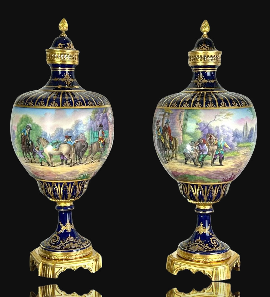 Large Pair Of Sèvres Porcelain Vases 