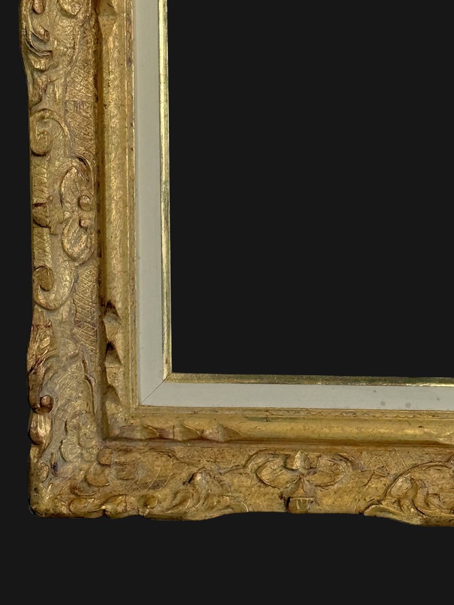 Antique Montparnasse Gilded Wood Frame For Painting 55.5 Cm X 46 Cm ( 10f )-photo-2
