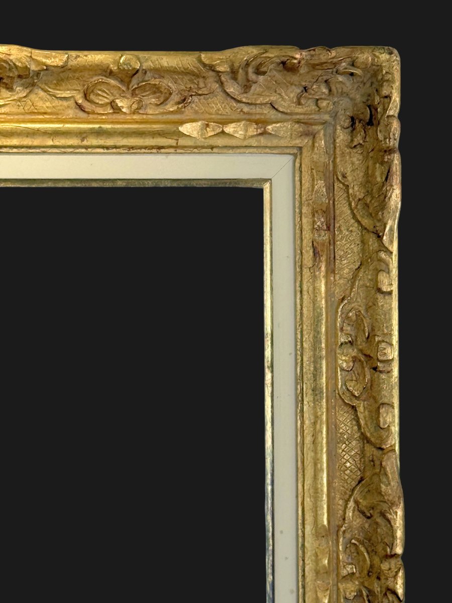 Antique Montparnasse Gilded Wood Frame For Painting 55.5 Cm X 46 Cm ( 10f )-photo-3