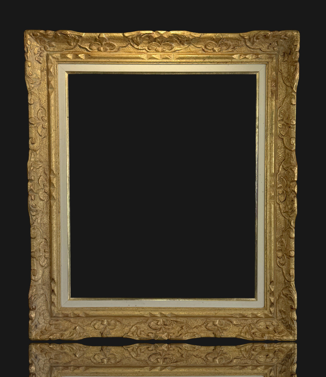 Antique Montparnasse Gilded Wood Frame For Painting 55.5 Cm X 46 Cm ( 10f )
