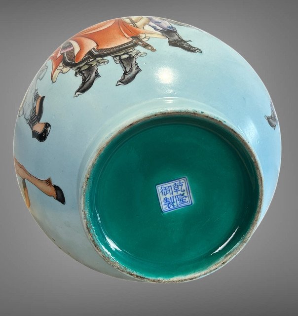 Large China Porcelain Baluster Vase With Polychrome Enameled Decoration, 39 Cm-photo-5