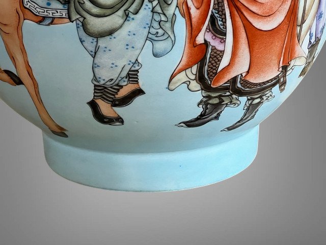 Large China Porcelain Baluster Vase With Polychrome Enameled Decoration, 39 Cm-photo-7