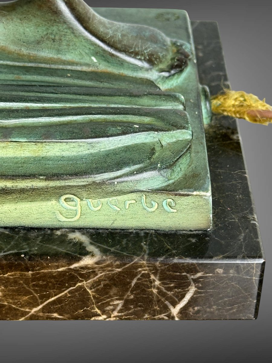 Lampe Raymonde Guerbe Sculpture Signed Guerbe And Foundry Stamp Max Leverrier-photo-1