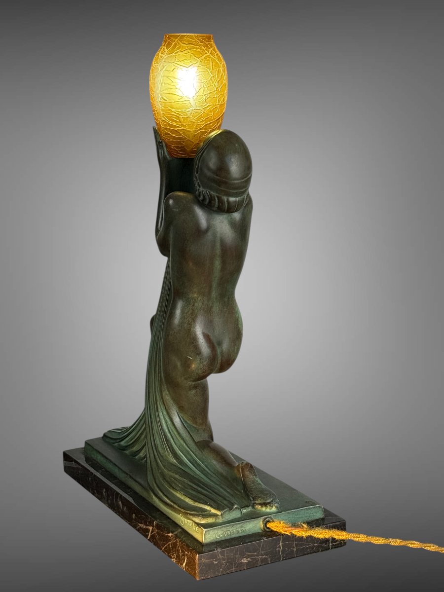 Lampe Raymonde Guerbe Sculpture Signed Guerbe And Foundry Stamp Max Leverrier-photo-8
