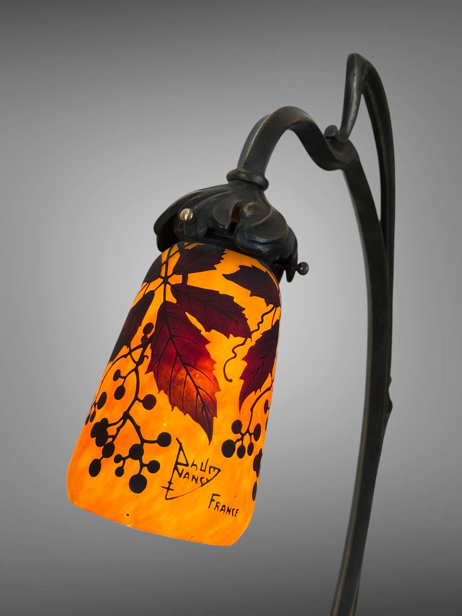PAIRE DE LAMPES " DAUM NANCY " TULIPES SIGNÉES D' EPOQUE ART NOUVEAU-photo-8