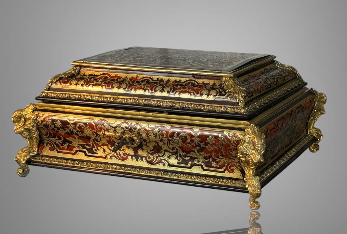 Napoleon III Period Boulle Marquetry Box In The Louis XIV Style-photo-8