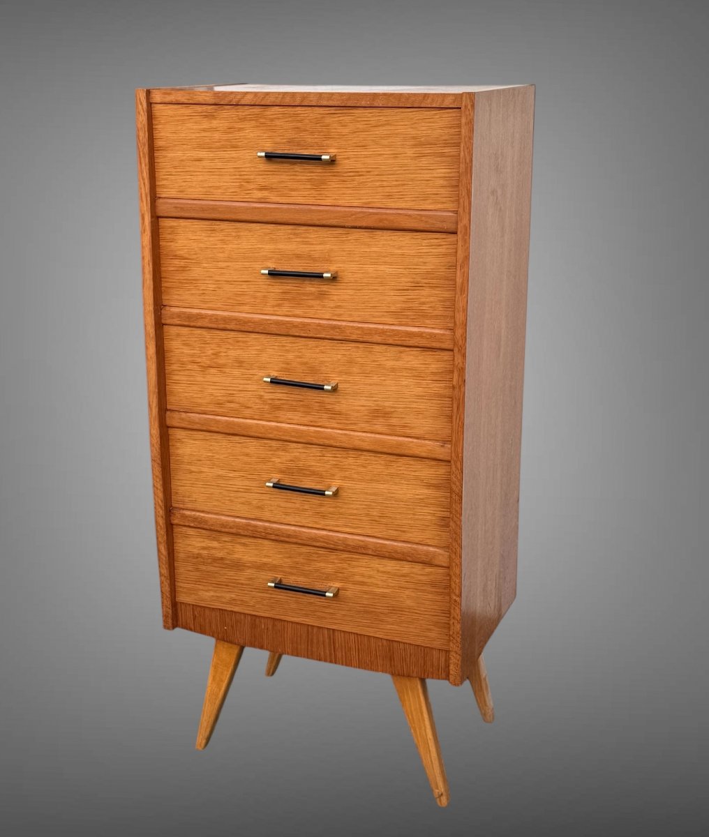 Scandinavian Style Chiffonier / Semainier From The 50's / 60's In Light Wood-photo-3