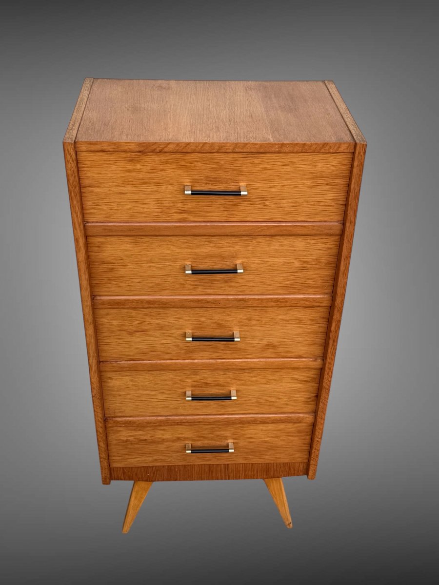Scandinavian Style Chiffonier / Semainier From The 50's / 60's In Light Wood-photo-3