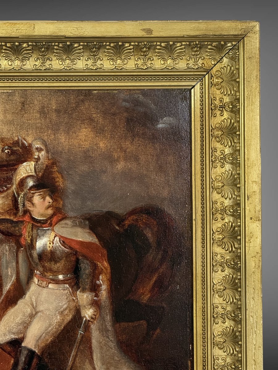XIXth Century Tube / Oil On Panel Representing A Napoleonian Rider-photo-3