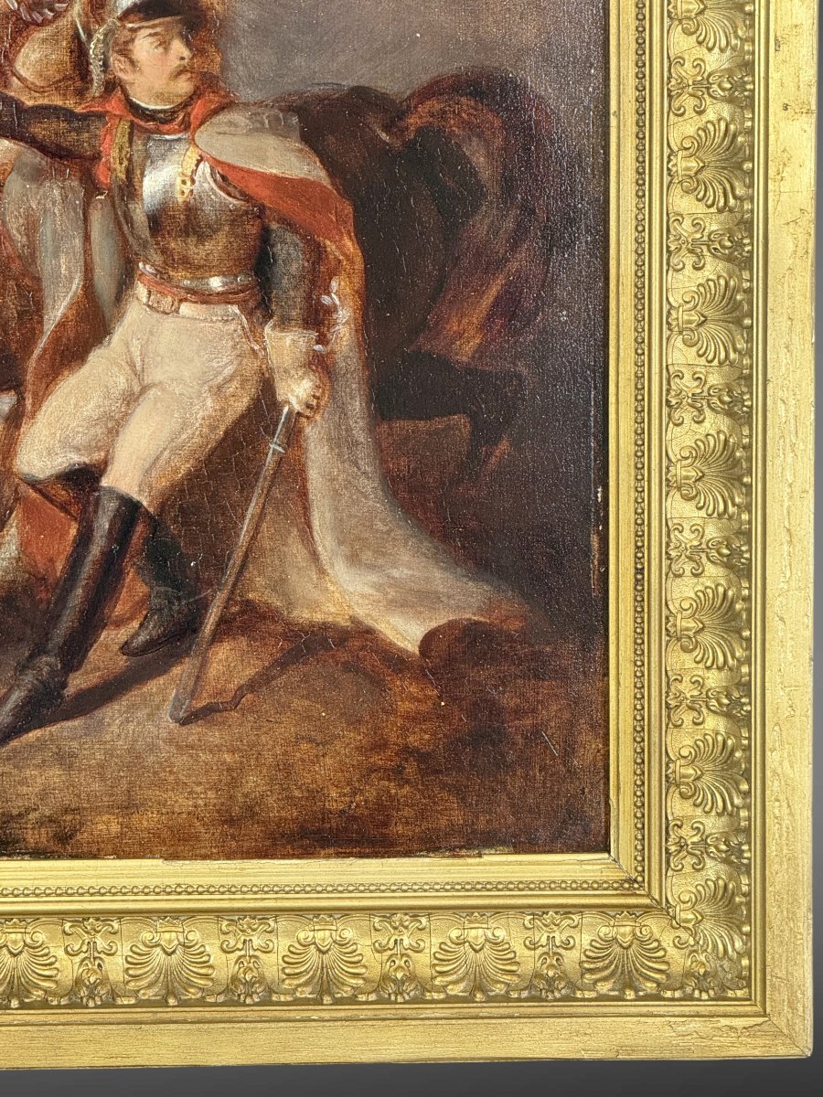 XIXth Century Tube / Oil On Panel Representing A Napoleonian Rider-photo-4