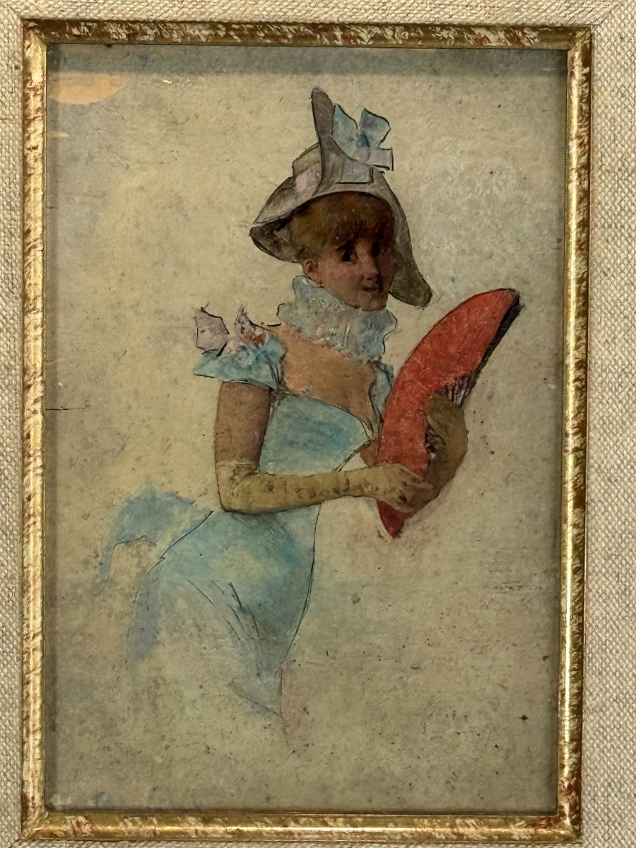 Tableau/pinting In The Gout Of The 18th Century Representing A Well Fitned Elegant-photo-1
