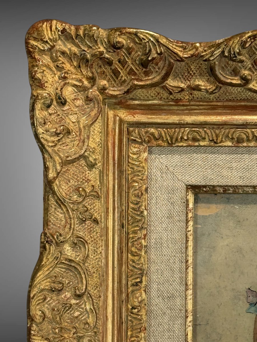 Tableau/pinting In The Gout Of The 18th Century Representing A Well Fitned Elegant-photo-3