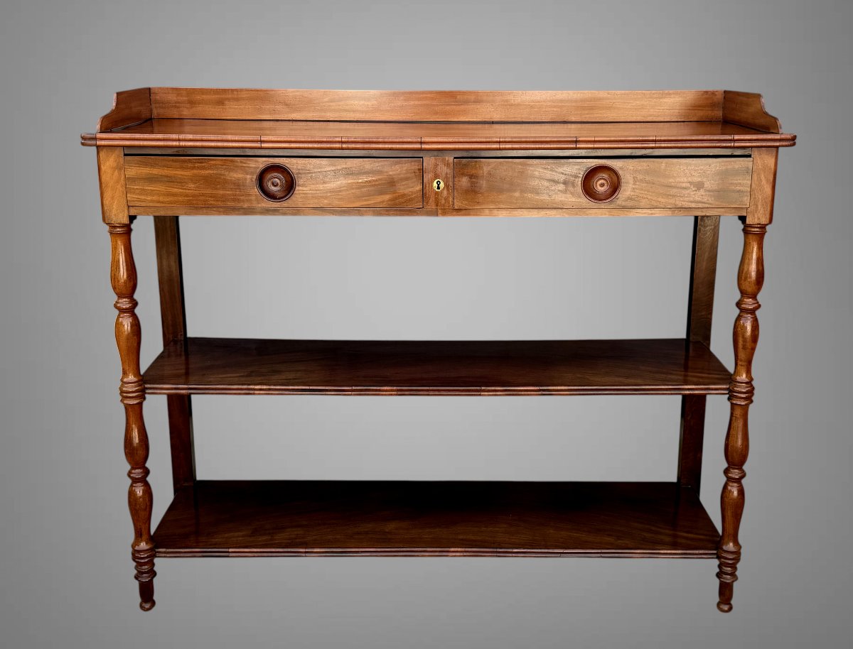 Furniture / Desserter / 19th Century Multi-level English Casewood Console-photo-4
