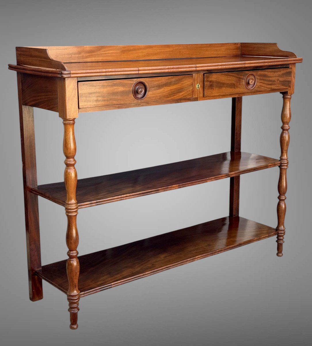 Furniture / Desserter / 19th Century Multi-level English Casewood Console-photo-3