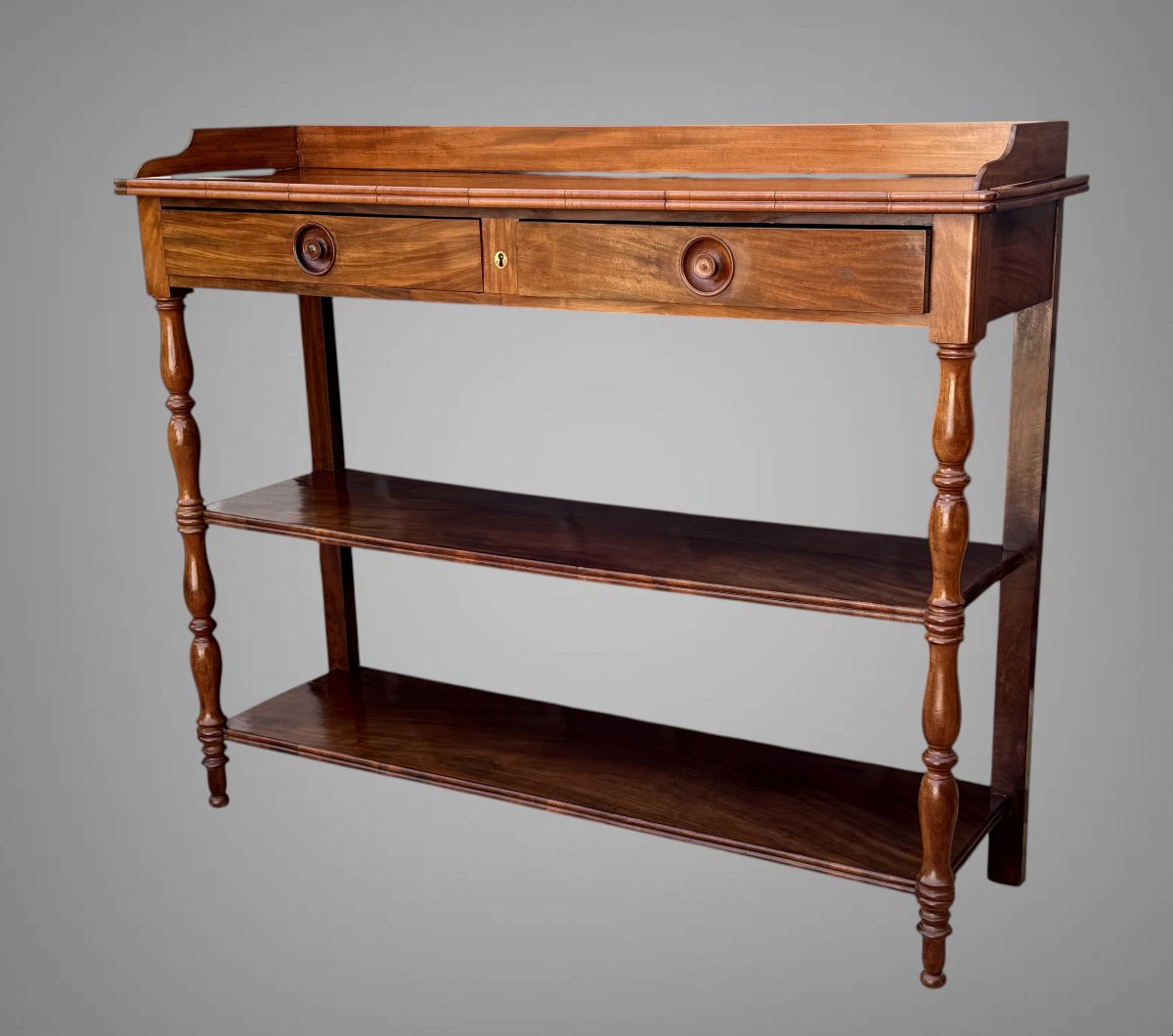 Furniture / Desserter / 19th Century Multi-level English Casewood Console-photo-4