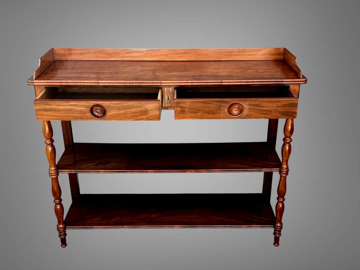 Furniture / Desserter / 19th Century Multi-level English Casewood Console-photo-5