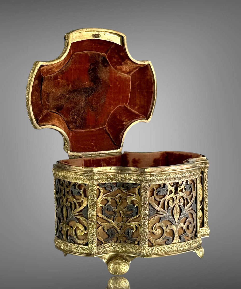 Napoleon III Openwork Gilt Bronze / Silver Case With Sèvres Plate-photo-3