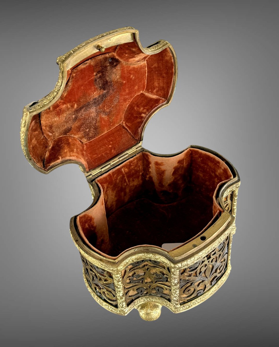 Napoleon III Openwork Gilt Bronze / Silver Case With Sèvres Plate-photo-7