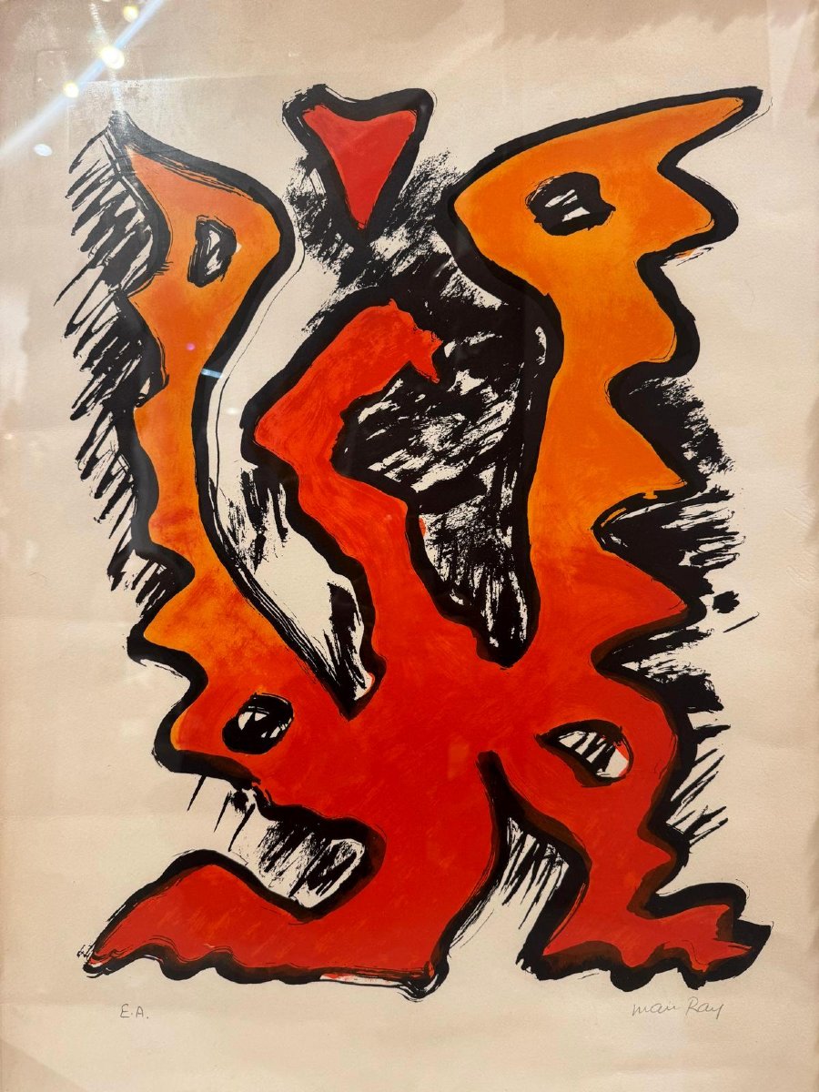 MAN RAY ( 1890-1976 )COMPOSITION SURREALISTE SOUS VERRE EPREUVE D ARTISTE SIGNÉ-photo-8