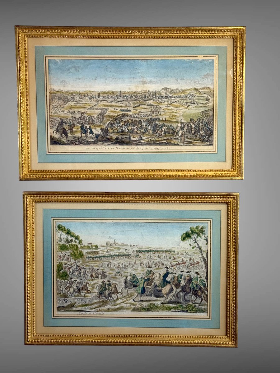 18th-century Engraving Enhanced With Watercolor: -photo-2