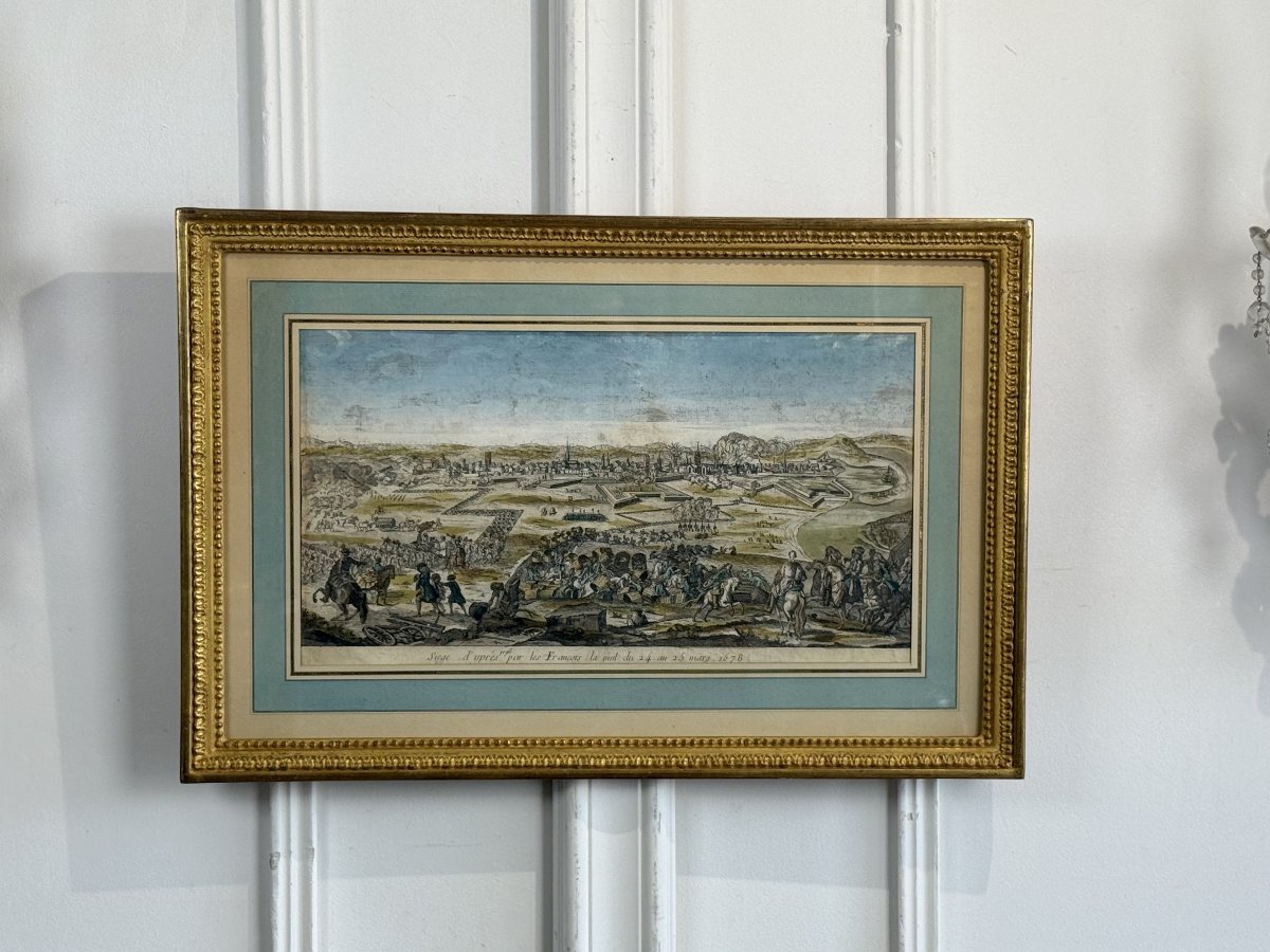 18th-century Engraving Enhanced With Watercolor: -photo-3