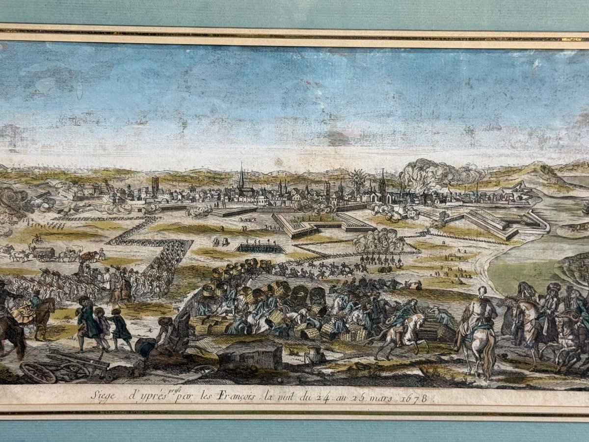 18th-century Engraving Enhanced With Watercolor: -photo-1