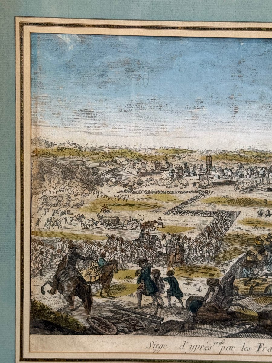 18th-century Engraving Enhanced With Watercolor: -photo-2