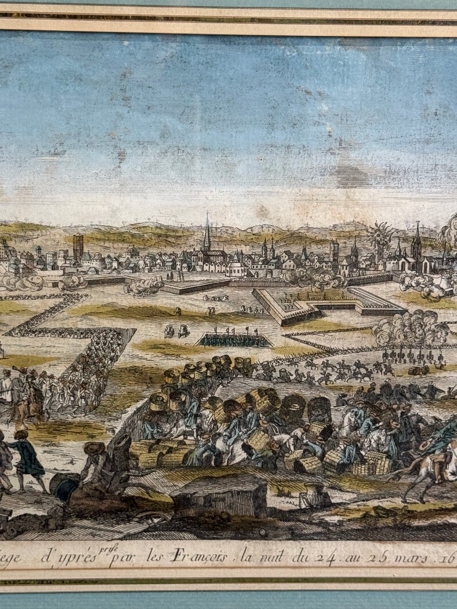 18th-century Engraving Enhanced With Watercolor: -photo-3