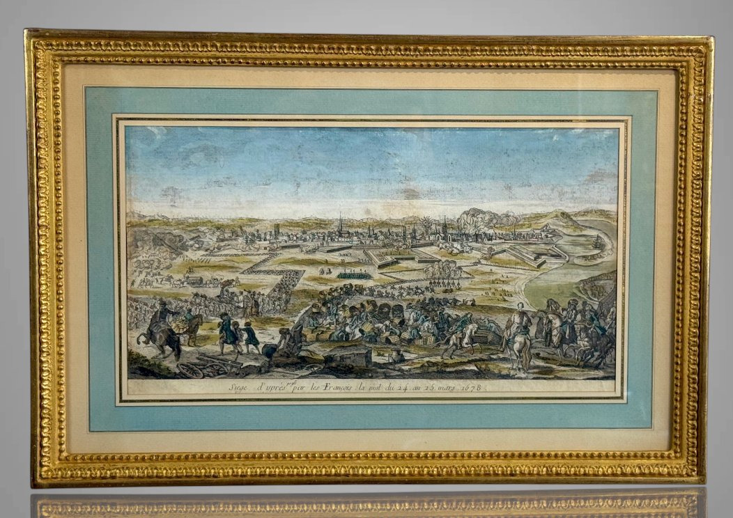 18th-century Engraving Enhanced With Watercolor: 