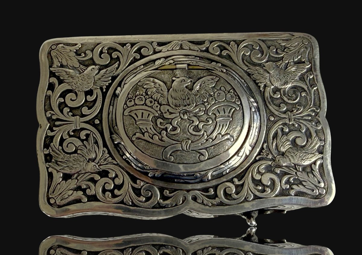 Music Box With A Whistling Bird, Made Of Solid Silver-photo-6