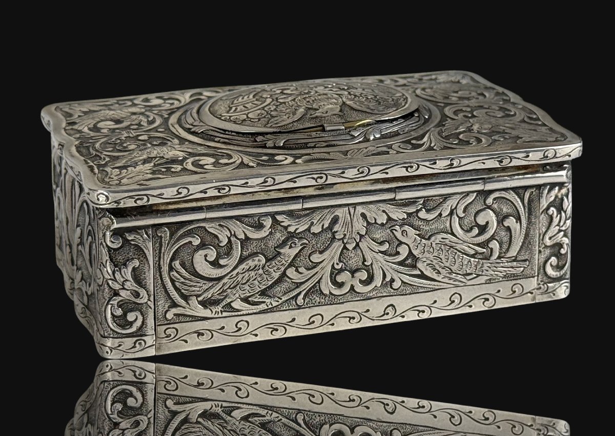 Music Box With A Whistling Bird, Made Of Solid Silver-photo-8