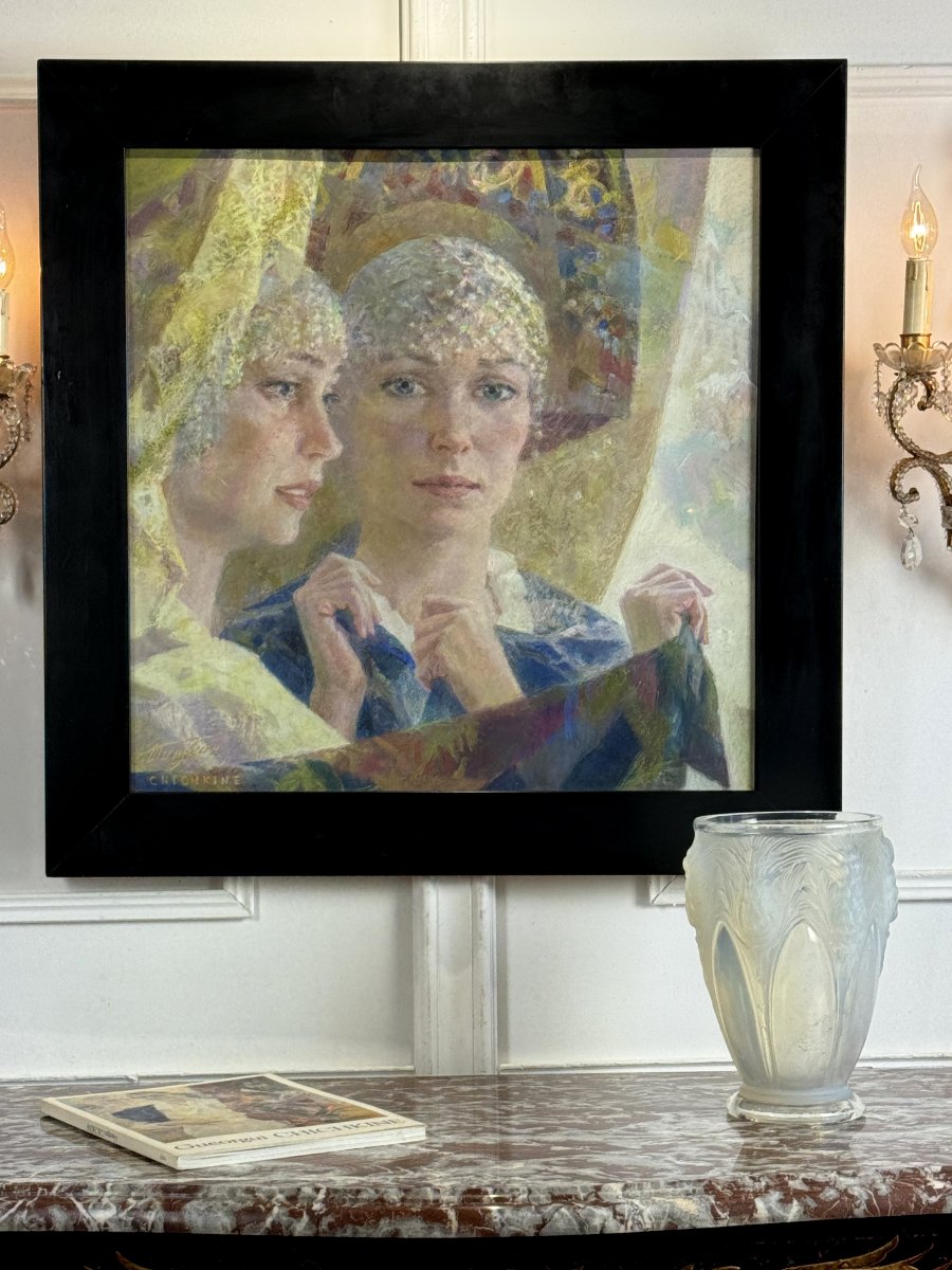 Russian Painting / Pastel On Paper By Georgi Chichkin, 1948, -photo-2