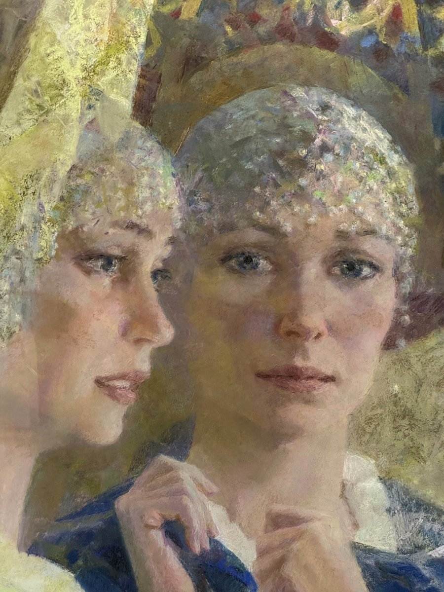 Russian Painting / Pastel On Paper By Georgi Chichkin, 1948, -photo-4