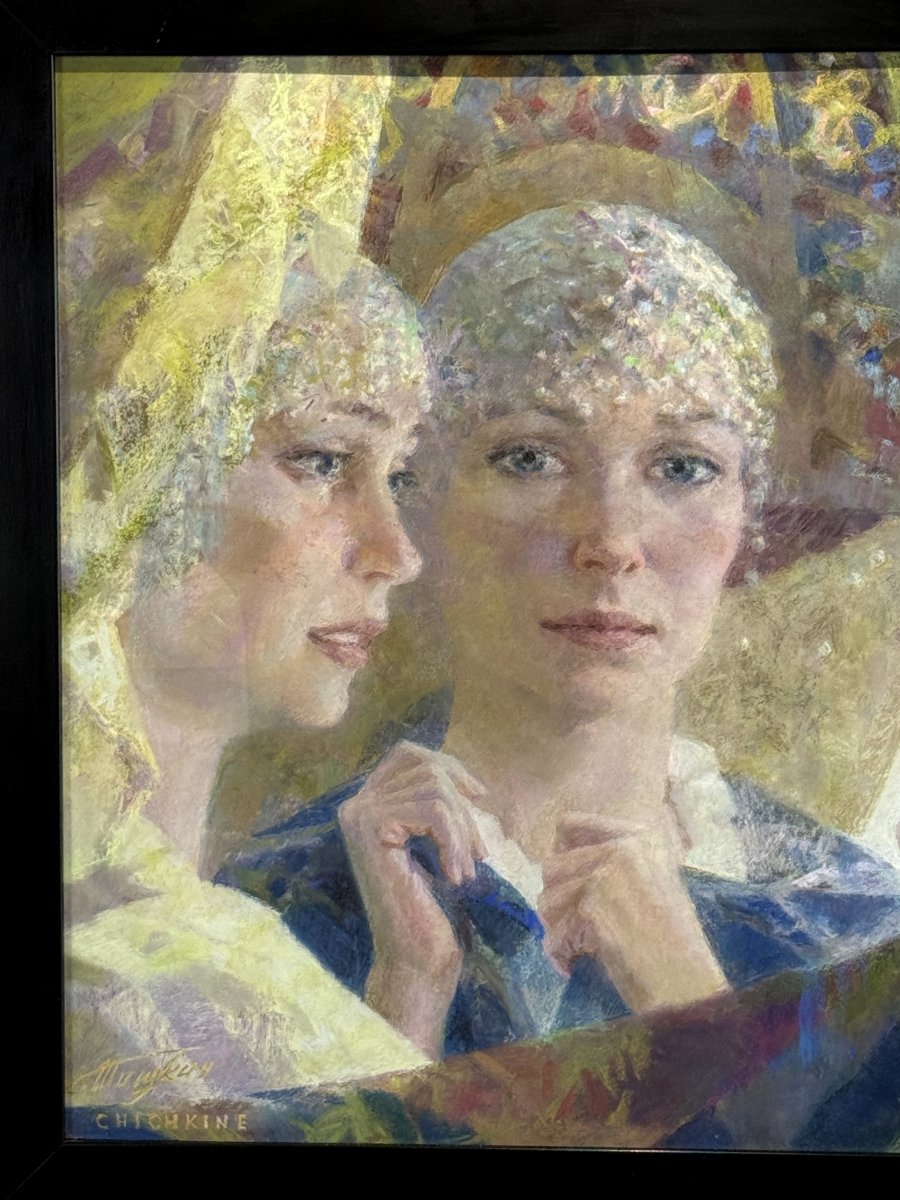 Russian Painting / Pastel On Paper By Georgi Chichkin, 1948, -photo-1